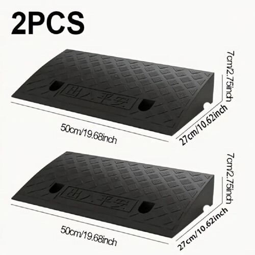Heavy Duty Plastic Curb Ramps 3000LB 2-Pack Black