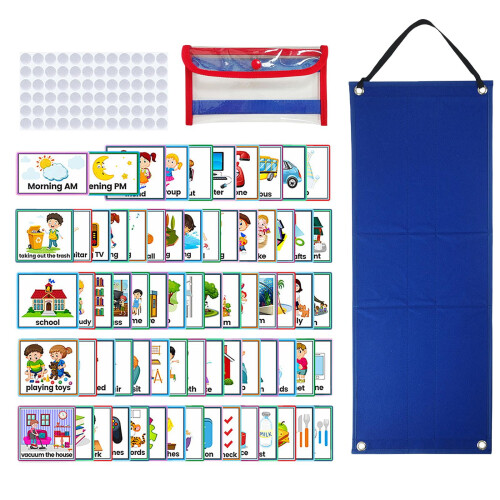 Kids Visual Schedule Calendar Cards Learning Materials 70