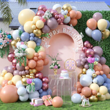 Pastel Balloon Arch Kit Pink Blue Yellow Purple Gold
