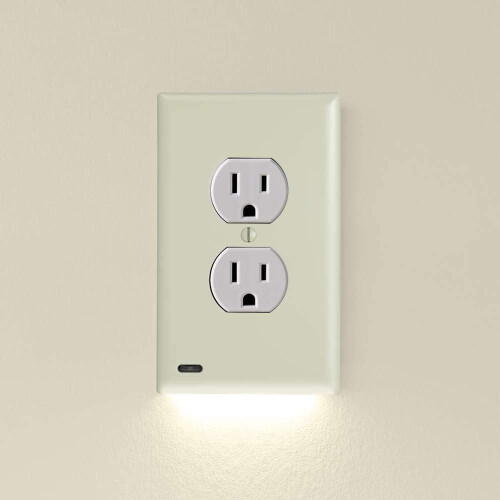 GuideLight 2 LED Night Light Wall Plate Auto Sensor Almond