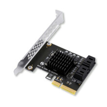 PCIE X4 to Card PCI-E Adapter PCI-E 3.0 to SATA3.0 Expansion Card 4Port III Add Card for SSD HDD Mining