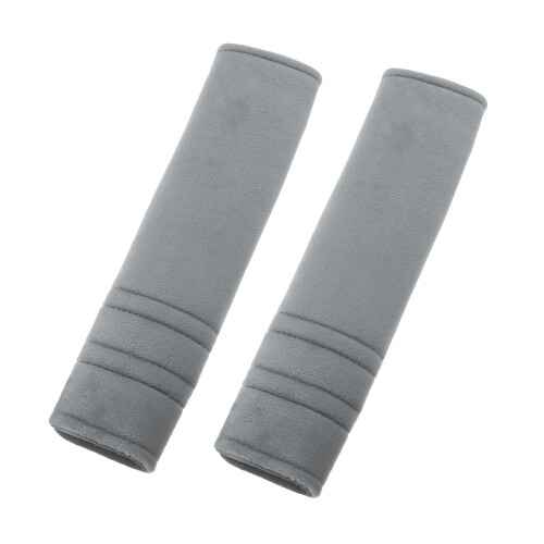 Microfiber Car Seatbelt Pad Covers Gray 2 pcs 27x6.5 cm