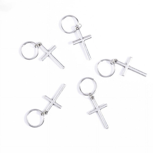 Punk Hip-Hop Hair Clips Silver Cross Shell Leaf 5 Pcs