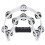 Half Moon Tambourine with Double Row Jingles White 1