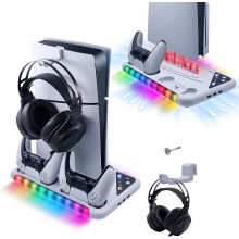 PS5 Cooling Stand with Controller Charging, 3-Speed Fan,