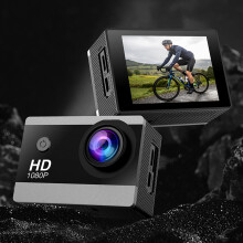 HD 1080p Waterproof Action Camera with Tripod Mount and SD