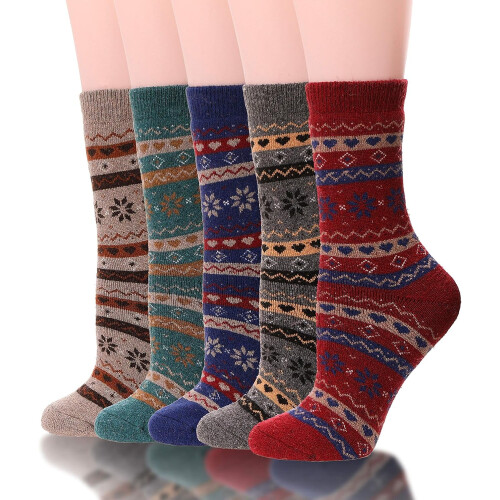 Merino Wool Socks Thermal Warm Winter Thick Hiking Crew