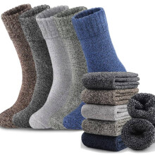Merino Wool Socks for Men Thick Warm Hiking Casual 5 Pairs
