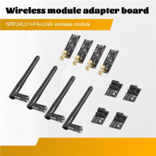 4Pcs NRF24L01+PA+LNA Wireless Module with Antenna 1100 Meters Long Distance with NRF24L01 Wireless Module Adapter 3.3V