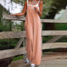 Ärmelloser Damen-Jumpsuit in Übergröße mit Taschen