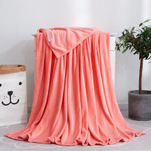 Coral Orange Throw Blanket French Fleece 50x60 in