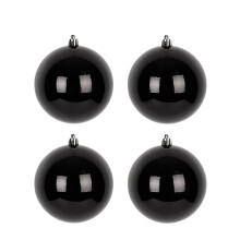 Black Christmas Tree Ball Ornaments Set 3.9 inch Blank and