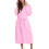 Women's Hooded Terry Cloth Bathrobe Pink Lightweight Soft 1