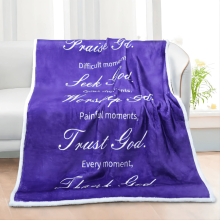 Healing Sherpa Blanket Purple Plush Throw 30x40 inch