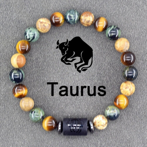 Bohemian Zodiac Bracelet Stretch Beaded Bangle with Virgo