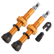 Bike Tubeless Valve Kit Copper Core Alloy Stem Rubber Base