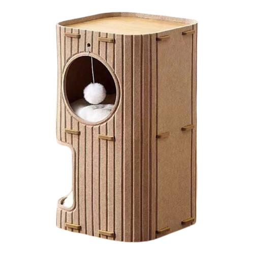 Felt Cat House Indoor Cave with Mats and Scratching Posts