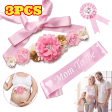 Maternity Sash Belt Pink Pregnancy Flower Design 1 pc