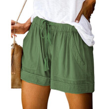 Women's Mint Green Lounge Shorts Elastic Waist Loose Fit