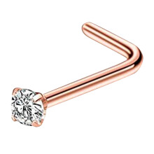 Stainless Steel Nose Hoop Ring Rose Gold One Size