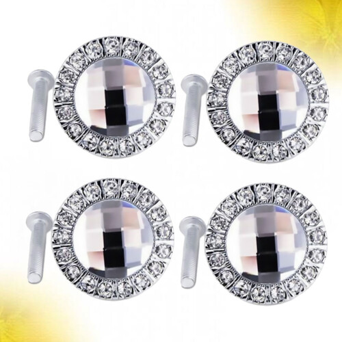 Crystal Drawer Handles White Modern Knob 2 pcs
