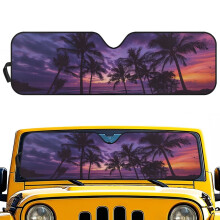 Palm Trees Sunset Purple Sunshade for Jeep Wrangler