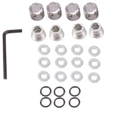 4ST Aluminium M4 Center LåSmutter Metall Hjulkapslar Muttrar för Axial SCX10  TRX4 1/10 RC Crawler Bildelar, Silver