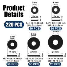 Rubber Washers for Home Appliances 120 Pcs