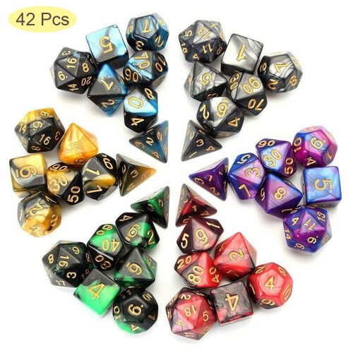 Polyhedral Dice Set Double-Color 42-Piece DND RPG