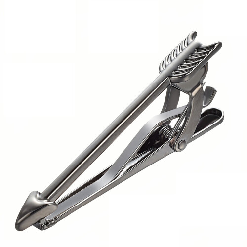 Grey Tie Clips for Men Gold Plated 1 Piece