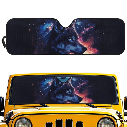 Windshield Sun Shade for Wrangler JK/JKU/TJ Galaxy Wolf