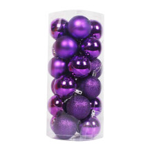 Shatterproof Christmas Tree Ornaments Purple 40mm 24pcs