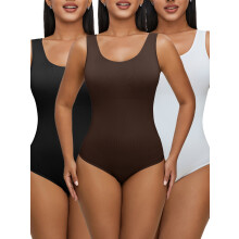 Women's Seamless Backless Bodysuit with Tummy Control Thong