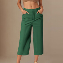 Women's Cropped Dress Pants High Waisted Straight Leg with