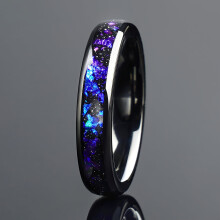 Hunter's Star Cloud Tungsten Steel Wedding Ring 8mm and 4mm