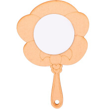 Wooden Handheld Mirror Unfinished 2 Pieces
