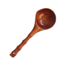 Wooden Soup Spoon Large Mouth Non-slip Handle 1 Piece