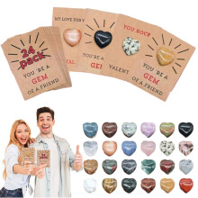 Valentine's Day Cards with Heart Crystals 24 Pack