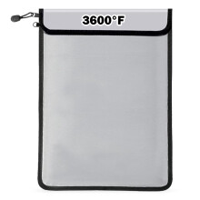Fireproof Waterproof Document Bag Grey Rectangular