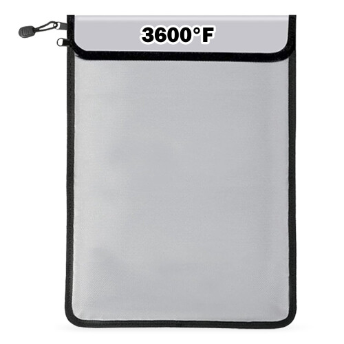 Fireproof Waterproof Document Bag Grey Rectangular