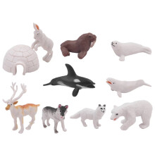 10Pcs Simulation Polar Bear Beluga Bunny Seals Polars Bear Reindeer Arctic Animal Set Kid Cognitive Education Toys