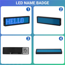 LED Name Badge Rechargeable Light Sign DIY Programmable Scrolling Message Board Display LED,Type 5