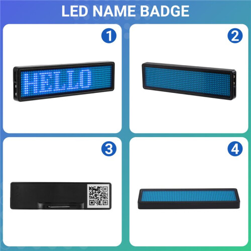 LED Name Badge Rechargeable Light Sign DIY Programmable Scrolling Message Board Display LED,Type 5