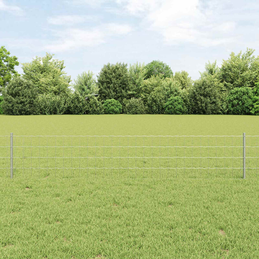 Vidaxl Welded Wire Fence 25 X 0.4 M (W X H) Hot-Dip Galvanised Steel 8721158924438