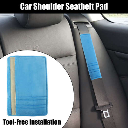 Microfiber Car Seatbelt Pad Covers Blue 27x6.5 cm 2 pcs 1