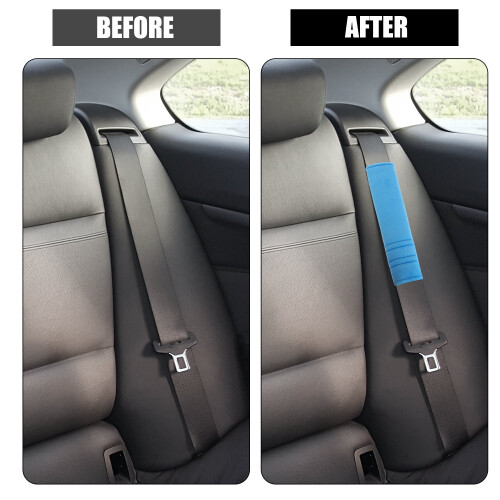 Microfiber Car Seatbelt Pad Covers Blue 27x6.5 cm 2 pcs 2