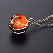 Solar System Pendant Necklace Glass Ball Fashion Jewelry