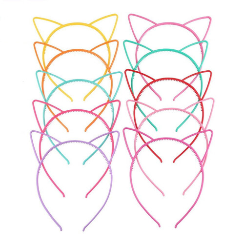 Cat Ears Headband for Women 3 Pieces Red 2