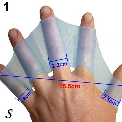 Swimming Finger Webbed Gloves Silicone 1 Pair 2
