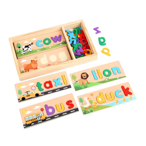 Wooden Spell Learning Toy Interactive Puzzle Educational 2
